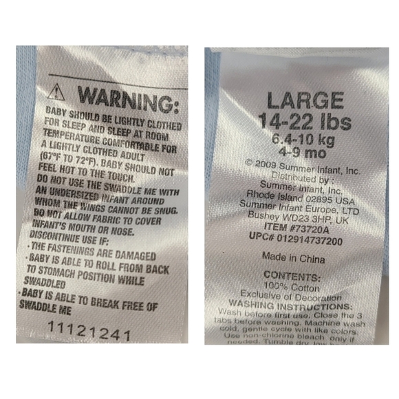 Baby Cotton Swaddle Sleep Wrap Blue - Picture 7 of 8